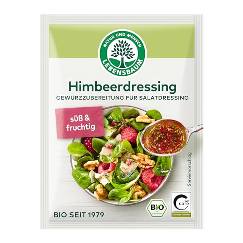 Lebensbaum Himbeerdressing, Bio-Gewürzzubereitung für Salatdressing mit Himbeere, Roter Bete und Orange, fruchtig-süßer Geschmack, 3 x 5g von Lebensbaum