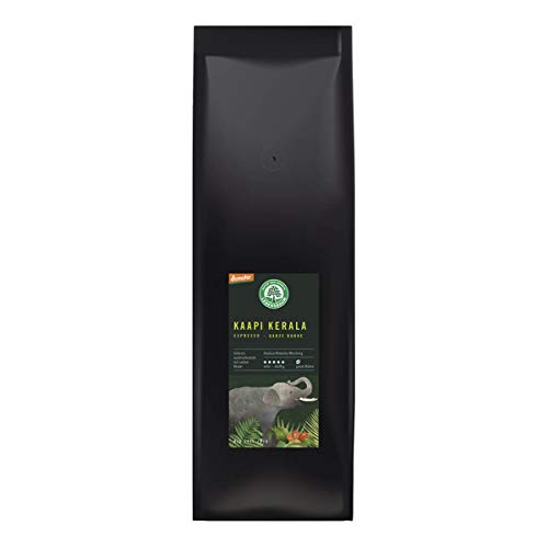 LEBENSBAUM Bio Indien Kaapi Kerala Espresso ganze Bohne, Bio Esspresso aus Arabica-Robusta-Mischung, intensiv-ausdruckstarker Geschmack, 1 kg LEBENSBAUM Bio Indien Kaapi Kerala Espresso ganze Bohne, Bio Esspresso aus Arabica-Robusta-Mischung, intensiv-ausdruckstarker Geschmack, 1 kg von Lebensbaum