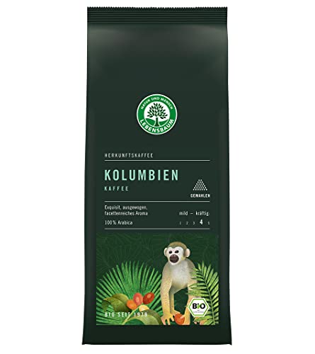 Lebensbaum Kolumbien Kaffee gemahlen, Bio-Kaffee aus 100% Arabica-Bohnen, Röst-Kaffee, Arabica-Kaffee mit mildem & aromatischem Geschmack, vegan, 250g Lebensbaum Kolumbien Kaffee gemahlen, Bio-Kaffee aus 100% Arabica-Bohnen, Röst-Kaffee, Arabica-Kaffee mit mildem & aromatischem Geschmack, vegan, 250g von Lebensbaum