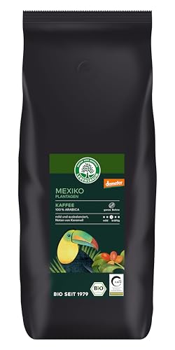 LEBENSBAUM Bio Mexiko Plantagen Kaffee ganze Bohne, Bio Röstkaffee aus 100% Arabica-Bohnen, mild-kräftig intensiver Geschmack, 1 kg von Lebensbaum