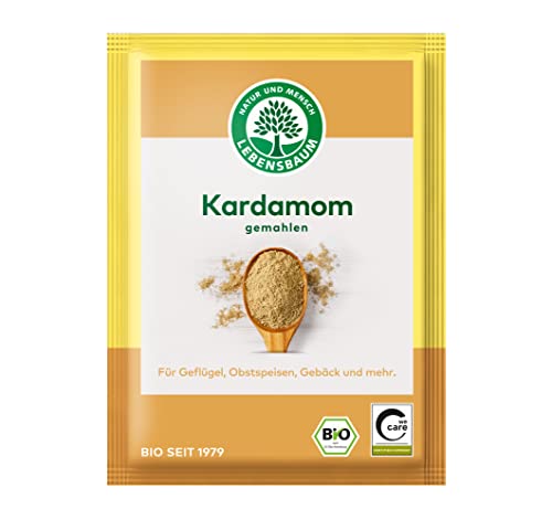Lebensbaum Kardamom gemahlen, Bio-Gewürz mit süß-aromatischem Geschmack, Kardamom-Pulver für Geflügel, Curry, Brot, Kuchen, Gebäck, Kaffee, vegan, 10g Lebensbaum Kardamom gemahlen, Bio-Gewürz mit süß-aromatischem Geschmack, Kardamom-Pulver für Geflügel, Curry, Brot, Kuchen, Gebäck, Kaffee, vegan, 10g von Lebensbaum