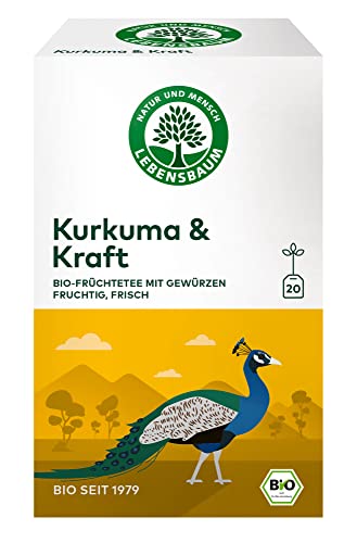 Lebensbaum Kurkuma & Kraft, 20 Beutel x 2g Früchtetee mit Gewürzen, fruchtig-erfrischender Geschmack, 100% Bio, Früchteteemischung Lebensbaum Kurkuma & Kraft, 20 Beutel x 2g Früchtetee mit Gewürzen, fruchtig-erfrischender Geschmack, 100% Bio, Früchteteemischung von Lebensbaum