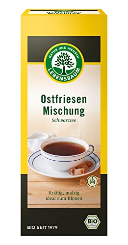 Lebensbaum Ostfriesen Mischung, 20 Beutel x 1,75g Schwarztee mit kräftig-würzigem Geschmack, malzig, Ideal zum Klönen, 100% Bio von Lebensbaum
