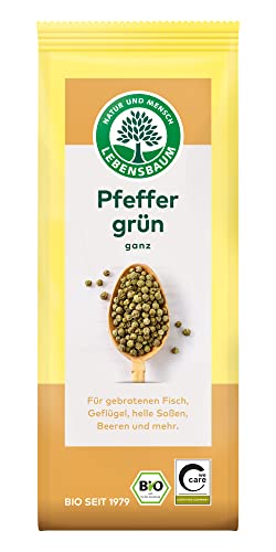 Lebensbaum Pfeffer Grün, Bio-Gewürz für Fleisch, Sossen und Beeren, aromatisch frischer und leicht scharfer Geschmack, ganz, 35 g Lebensbaum Pfeffer Grün, Bio-Gewürz für Fleisch, Sossen und Beeren, aromatisch frischer und leicht scharfer Geschmack, ganz, 35 g von Lebensbaum