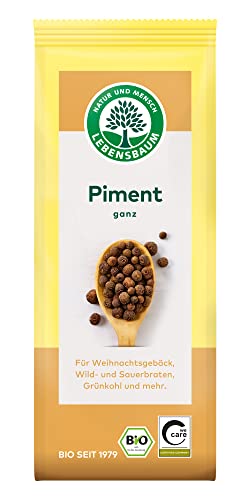 Lebensbaum Piment ganz, vielseitiges Bio-Gewürz aus Piment-Körnern, Nelken-Pfeffer für Weihnachtsgebäck, Suppen, Marinaden, leckere Braten, vegan, 30g Lebensbaum Piment ganz, vielseitiges Bio-Gewürz aus Piment-Körnern, Nelken-Pfeffer für Weihnachtsgebäck, Suppen, Marinaden, leckere Braten, vegan, 30g von Lebensbaum