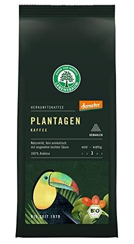 Lebensbaum Plantagen Kaffee, gemahlen, demeter, 3er Pack (3 x 250 g) von Lebensbaum