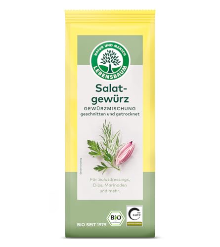Lebensbaum Salatgewürz, Bio-Gewürzmischung für Salatdressing, Dips & Marinaden, aromatisch-frische Gartenmischung mit Dillnote, geschnitten & getrocknet, 40g Lebensbaum Salatgewürz, Bio-Gewürzmischung für Salatdressing, Dips & Marinaden, aromatisch-frische Gartenmischung mit Dillnote, geschnitten & getrocknet, 40g von Lebensbaum