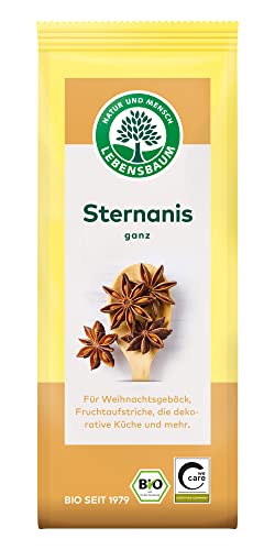 Lebensbaum Sternanis, Bio-Gewürz für Weihnachtsgebäck und Fruchtaufstriche, ideal für die dekorative Küche, kräftiger Anisgeschmack, ganz, 10 g von Lebensbaum