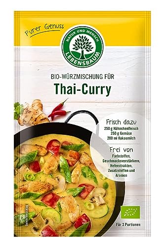 Lebensbaum Thai-Curry, Bio-Würzmischung für exotische Curry-Pfanne, Gewürzzubereitung mit feiner schärfe, 23 g von Lebensbaum