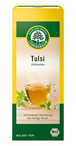 Lebensbaum Tulsi, Bio Kräuter-Tee aus indischem Basilikum, Königsbasilikum-Tee zur Entspannung, 100% getrocknetes Tulsi-Kraut, 20 Teebeutel, 30g von Lebensbaum