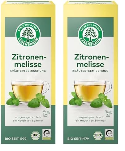 Lebensbaum Bio Zitronenmelisse Kräutertee-Mischung - Sommer-Tee Mit Zitronengras, 20 Teebeutel, 30g (Packung Mit 2) von Lebensbaum