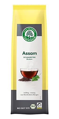 Lebensbaum Assam, Schwarztee mit würzig-malzigem Geschmack, 100% Bio, Schwarzer Tee aus Nordindiens Bergen, 100g von Lebensbaum