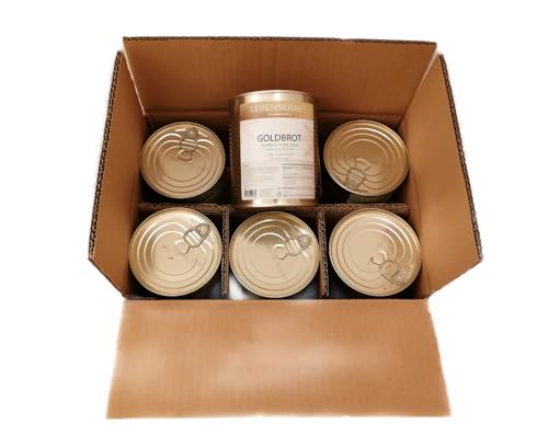 GOLDBROT - Hanfbrot in der Dose | 6 leckere Laibe lang haltbares Brot aus Hanfsamen und natürlichem Hanfprotein mit Hanfsamen Öl | lang haltbares Dosenbrot für Not Vorrat GOLDBROT - Hanfbrot in der Dose | 6 leckere Laibe lang haltbares Brot aus Hanfsamen und natürlichem Hanfprotein mit Hanfsamen Öl | lang haltbares Dosenbrot für Not Vorrat von Lebenskraft
