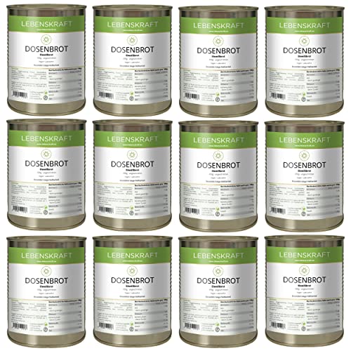 Lebenskraft Dosenbrot, Eiweißbrot, 12 x 450g Dose, lang haltbar, vegan, laktosefrei Lebenskraft Dosenbrot, Eiweißbrot, 12 x 450g Dose, lang haltbar, vegan, laktosefrei von Lebenskraft