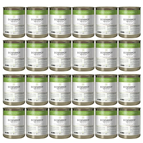 Lebenskraft Dosenbrot, Roggenvollkornbrot, 24x 350g Dose, lang haltbar, ohne Weizenmehl, vegan, laktosefrei Lebenskraft Dosenbrot, Roggenvollkornbrot, 24x 350g Dose, lang haltbar, ohne Weizenmehl, vegan, laktosefrei von Lebenskraft