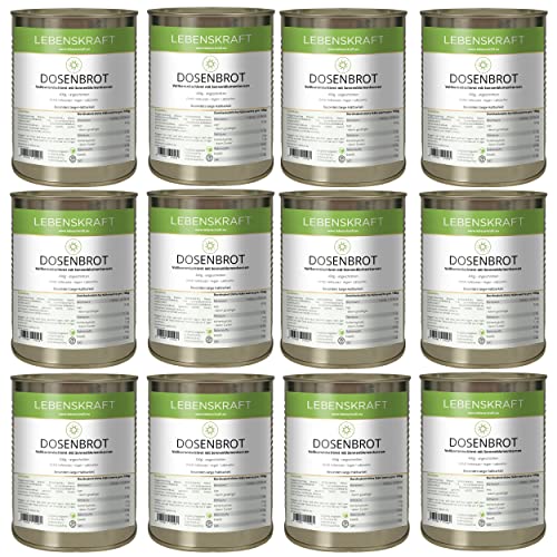 Lebenskraft Dosenbrot, Finnen Körndl Vollkornmischbrot, 12 x 400g Dose, lang haltbar, ohne Hefe, vegan, laktosefrei Lebenskraft Dosenbrot, Finnen Körndl Vollkornmischbrot, 12 x 400g Dose, lang haltbar, ohne Hefe, vegan, laktosefrei von Lebenskraft