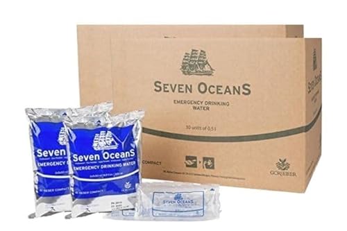 Seven Oceans® Notfall Trinkwasser Doppelpack, Emergency Water, unzerstörbare Trinkwasserkonserven mit unbegrenzter Haltbarkeit und ohne Chemie u. Chlor von Lebenskraft