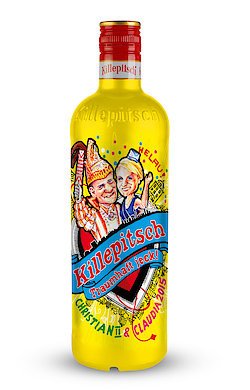 1 Flasche Killepitsch Gelb Edition 2015 42% vol. a 0,7L Designerflasche limitiert Traumhaft jeck ! Christian II +& Claudia von Killepitsch