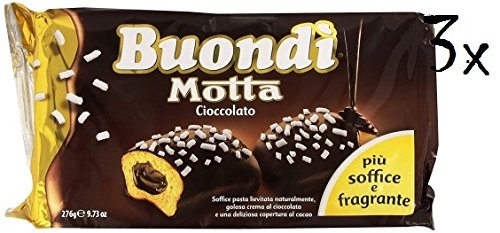 18x Motta Buondì buondi 3x6 riegel Kuchen brioche mit Schokolade kekse 828 g