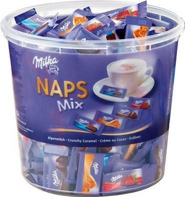 1x Milka Naps Mix in round tin candy, food by MILKA von Catering supplies MÃ Â¼hlan