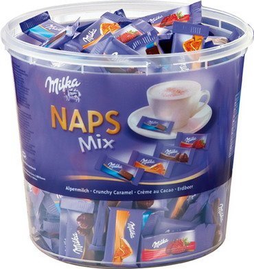 1x Milka Naps Mix in round tin candy, food by MILKA 1x Milka Naps Mix in round tin candy, food by MILKA von Catering supplies Mà ¼hlan