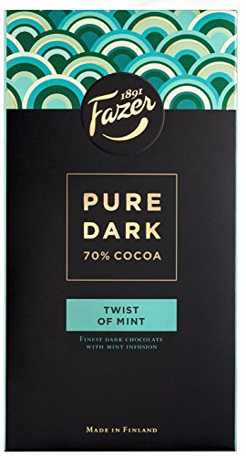 2 x 95gr. von Fazer Pure Dark - Twist of Mint - 70% Cocoa - Original Finnische Dunkler Schokolade (Suomi) von Fazer