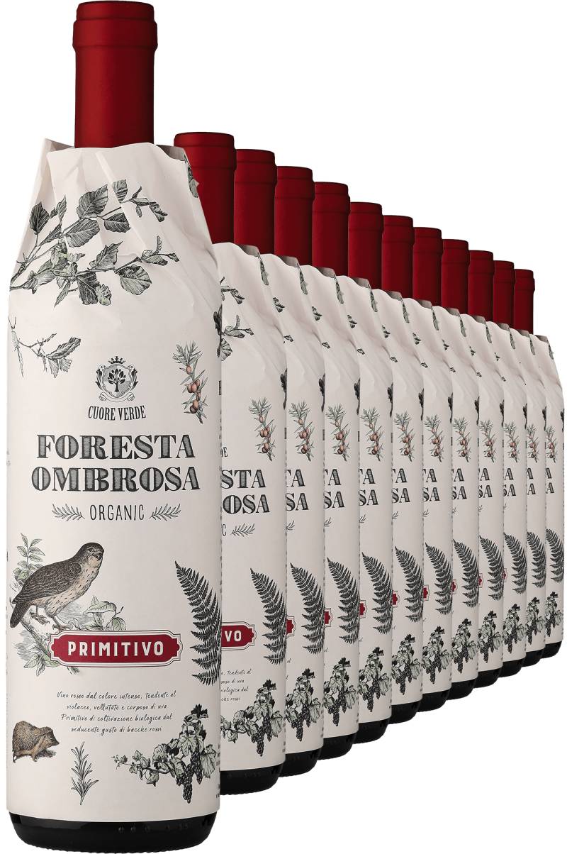 2024 Cuore Verde »Foresta Ombrosa« Primitivo – Bio im 12er-Vorratspaket