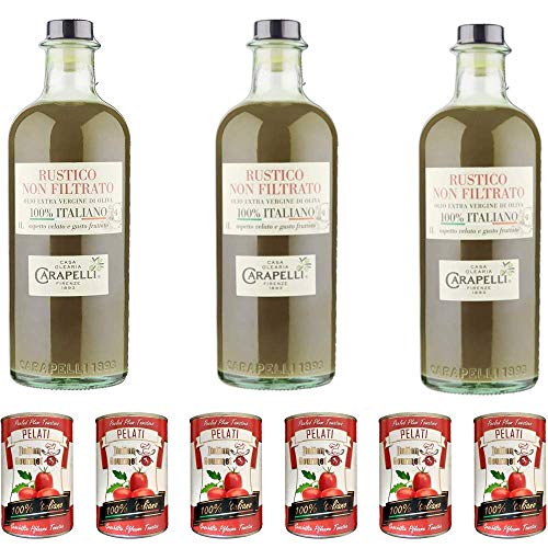 3x Carapelli Non filtrato 1L olio vergine oliva Extra nativ Natives Olivenöl + Italian Gourmet 100% italienische geschälte Tomaten dosen 6x 400g 3x Carapelli Non filtrato 1L olio vergine oliva Extra nativ Natives Olivenöl + Italian Gourmet 100% italienische geschälte Tomaten dosen 6x 400g