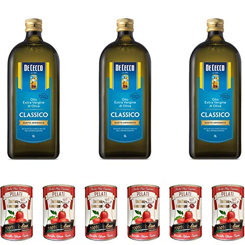 3x De Cecco Classico Natives Olivenöl Extra Olio Extra Vergine 1 Lt nativ + Italian Gourmet 100% italienische geschälte Tomaten dosen 6x 400g 3x De Cecco Classico Natives Olivenöl Extra Olio Extra Vergine 1 Lt nativ + Italian Gourmet 100% italienische geschälte Tomaten dosen 6x 400g von KDJMDL