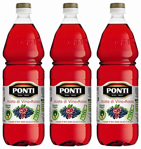 3x Ponti Aceto di Vino Rosso 'italienischer Rotweinessig', 1000 ml von Ponti