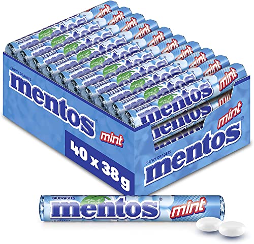 40 Rollen Mentos MINT Dragees 40x38g MHD:2/21 von MENTOS