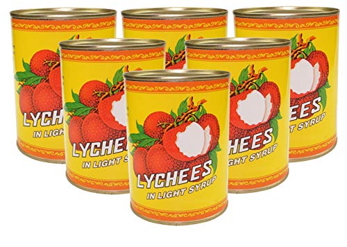 6er Pack - Litschis leicht gezuckert [6x 567g / 227g ATG] Lychees in Syrup von yoaxia
