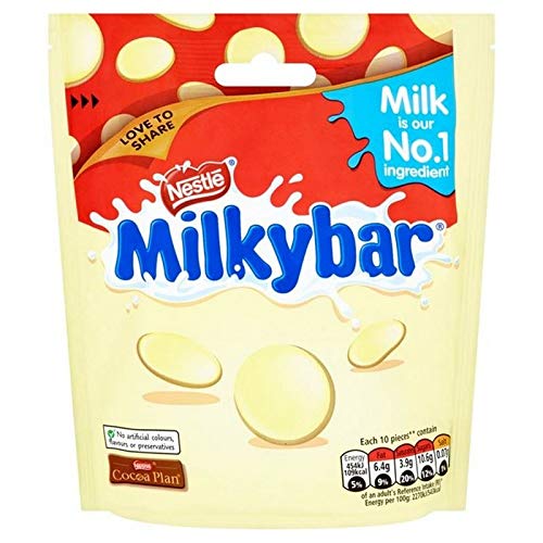 6x Milkybar Riesige Tasten Weiße Schokolade Sharing Beutel 103G 6x Milkybar Riesige Tasten Weiße Schokolade Sharing Beutel 103G