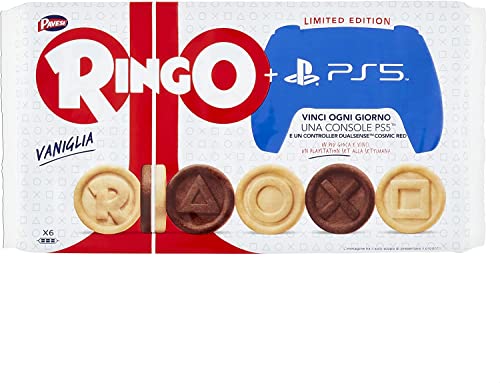 6x Pavesi Familienpackung Kekse Ringo 6x55g Kuchen mit Vanille snack cookies riegel schokoriegel von Pavesi