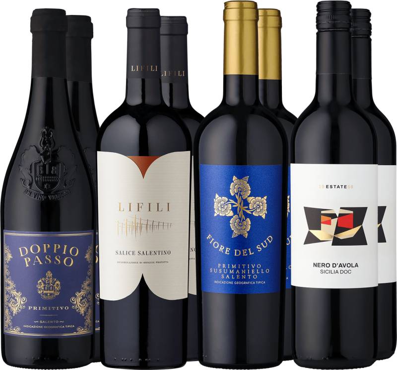 8er-Probierpaket »Italienische Rotweinreise«