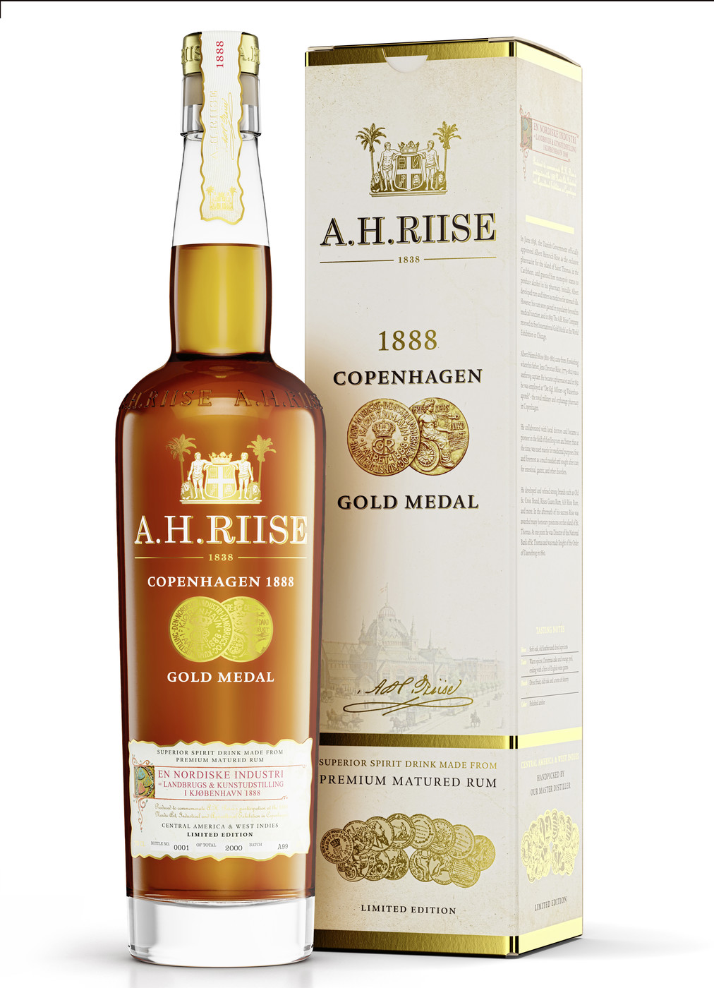 A.H.Riise 1888 Copenhagen Gold Medal Rum 40% 0,7L