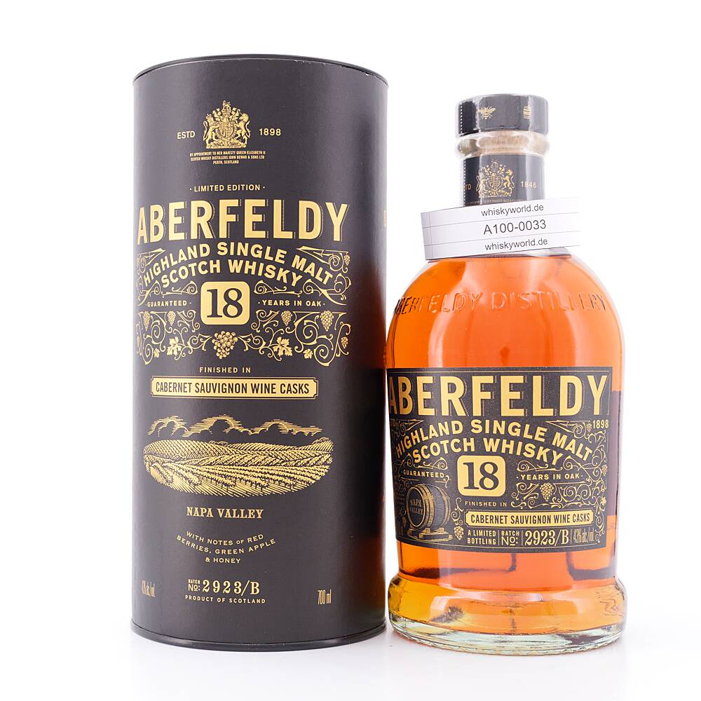 Aberfeldy 18 Jahre Nappa Valley Cabernet Sauvignon 0,70 L/ 43.0% vol Aberfeldy 18 Jahre Nappa Valley Cabernet Sauvignon 0,70 L/ 43.0% vol