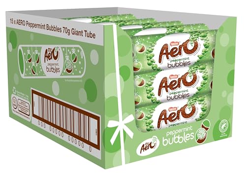 Nestle Aero Bubbles Pfefferminze Minze Schokolade Riesen Tuben Weihnachten Schokolade Geschenk 15 x 70g von Nestle