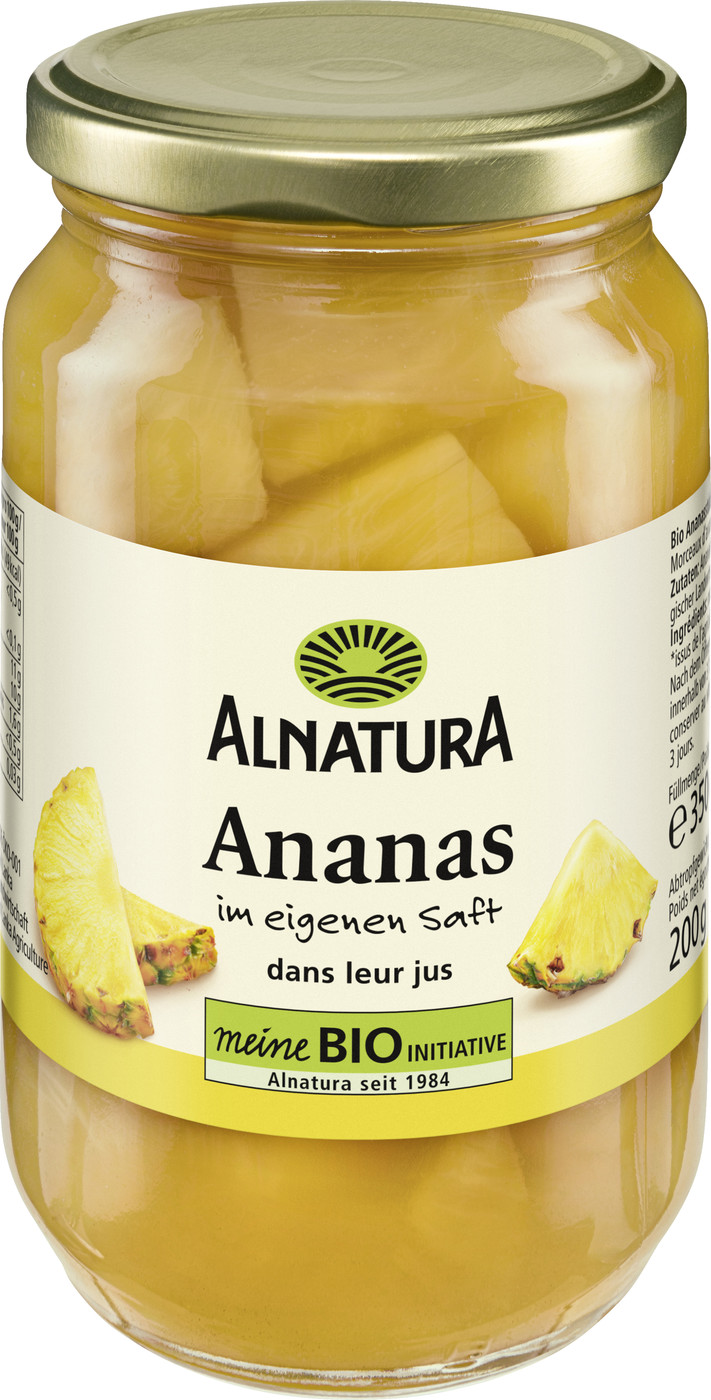 Alnatura Bio Ananasstücke im eigenen Saft 350G Alnatura Bio Ananasstücke im eigenen Saft 350G