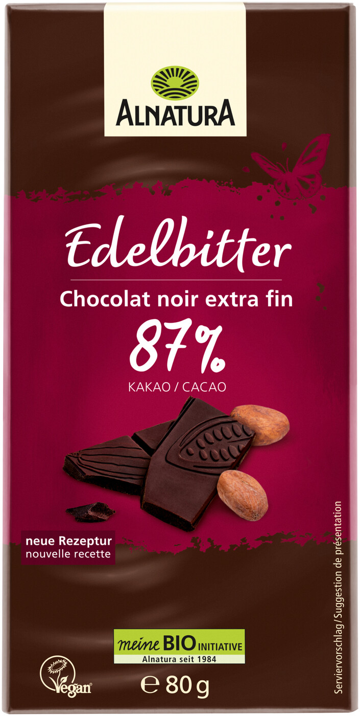 Alnatura Bio Edelbitter Schokolade 87% 80G Alnatura Bio Edelbitter Schokolade 87% 80G