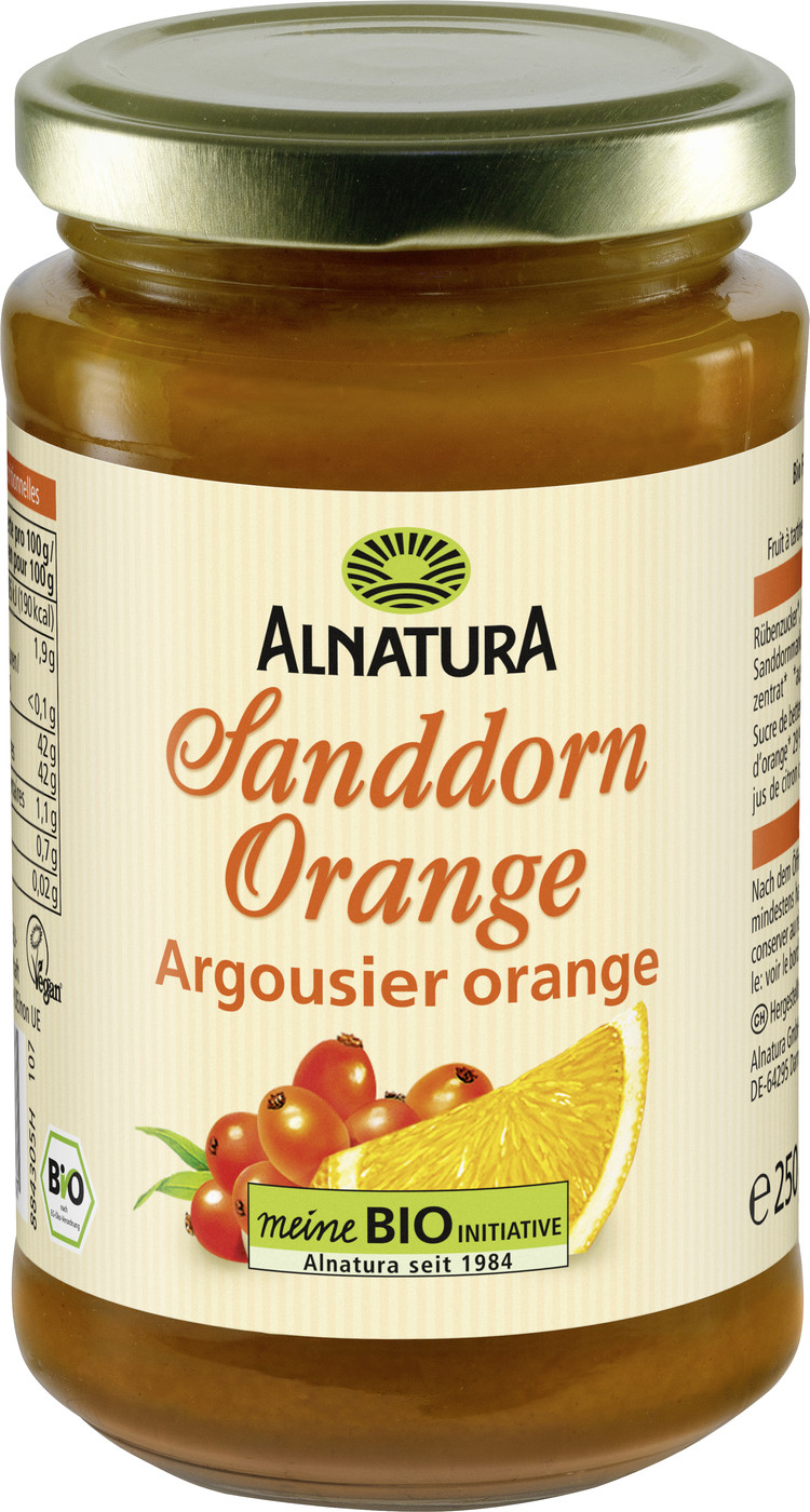 Alnatura Bio Fruchtaufstrich Sanddorn-Orange 250G