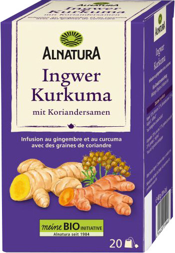 Alnatura Bio Ingwer Kurkuma Tee mit Koriandersamen 20ST 40G