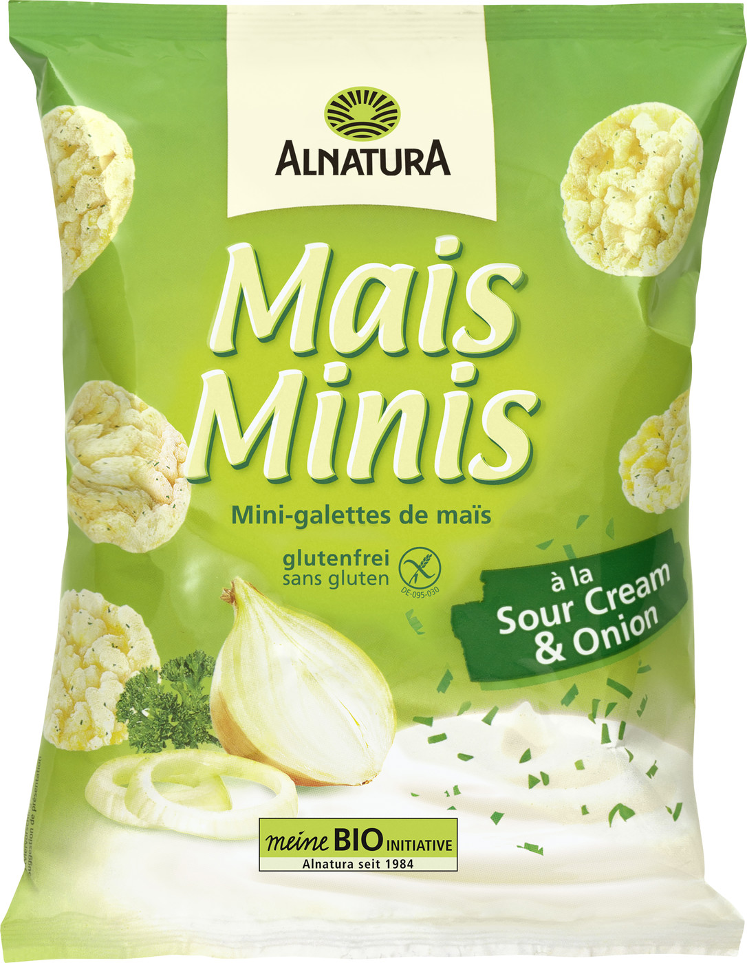 Alnatura Bio Mais Minis a la Sour Cream & Onion 50G Alnatura Bio Mais Minis a la Sour Cream & Onion 50G