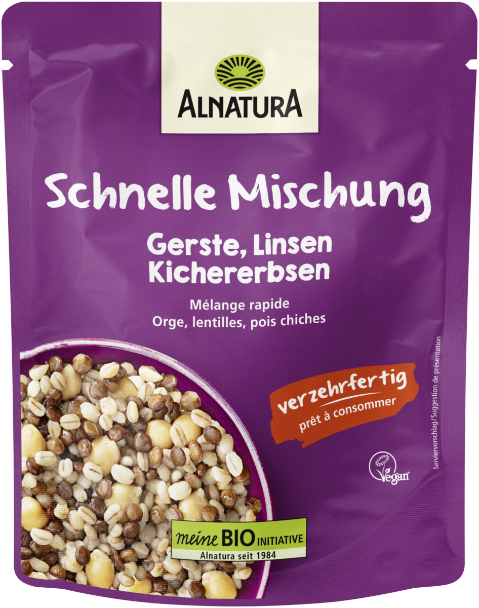 Alnatura Bio Schnelle Mischung Gerste, Kichererbsen & Linsen 250G Alnatura Bio Schnelle Mischung Gerste, Kichererbsen & Linsen 250G