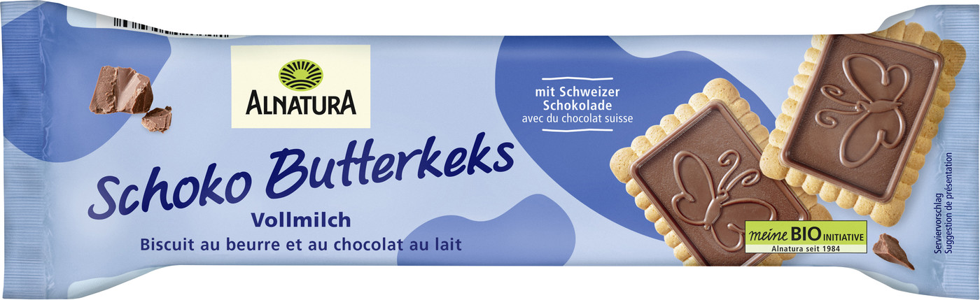 Alnatura Bio Schoko Butterkeks mit Vollmilchschokolade 130G Alnatura Bio Schoko Butterkeks mit Vollmilchschokolade 130G
