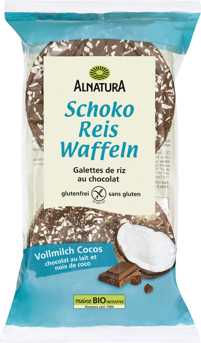 Alnatura Bio Schoko Reis Waffeln Vollmilch Cocos 100G