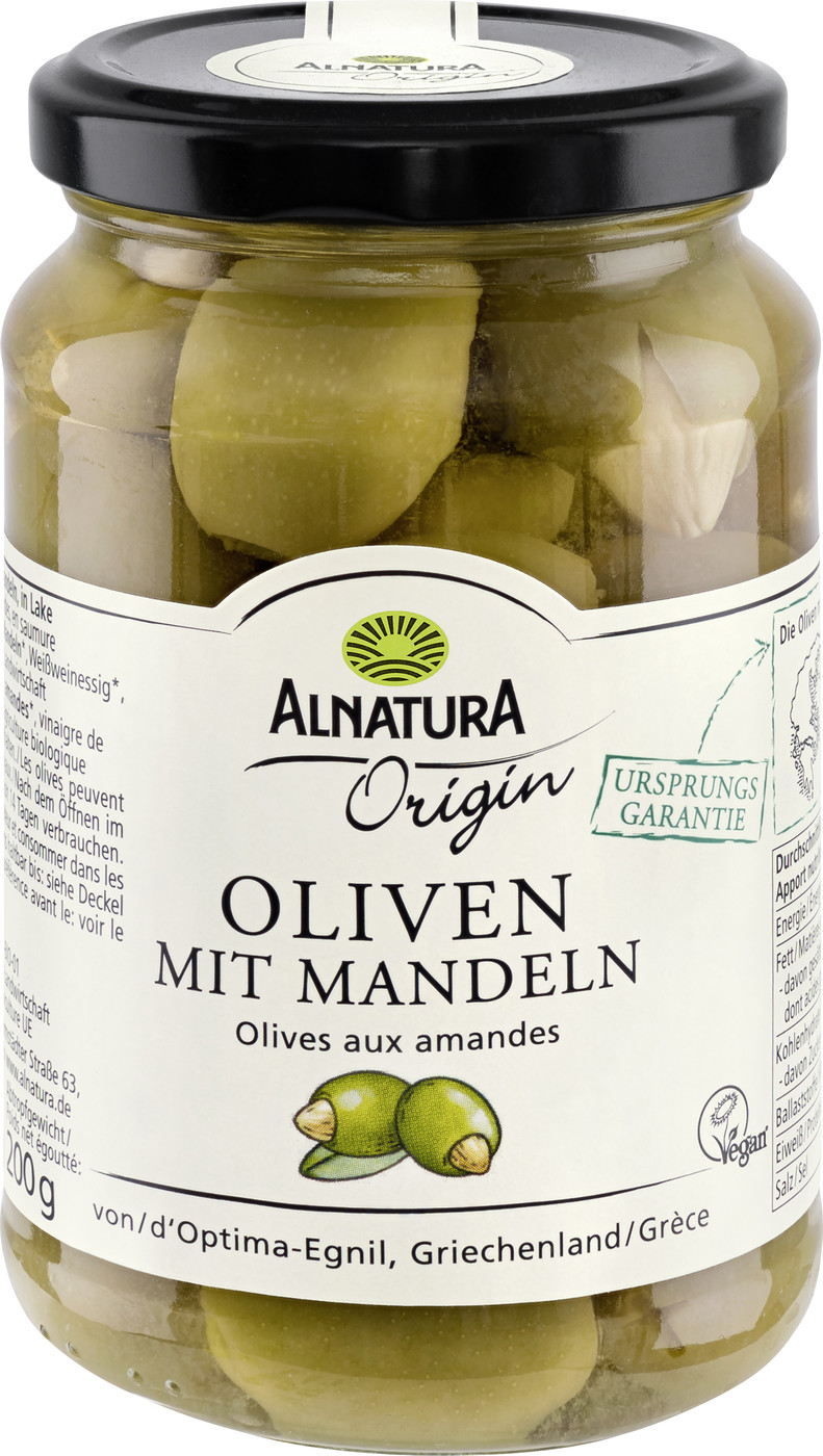 Alnatura Origin Bio Oliven mit Mandeln 350G Alnatura Origin Bio Oliven mit Mandeln 350G