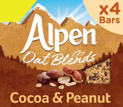 Alpen Hafermischungen Kakao und Erdnüsse, 4 Müsli-Riegel (10 Stück, insgesamt 40 Stück)