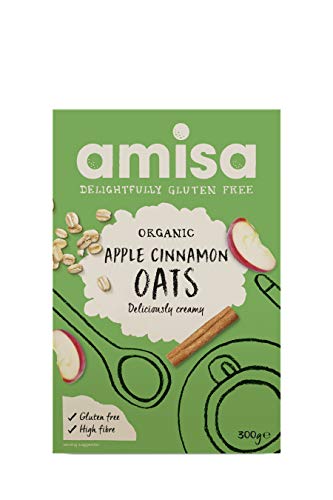 Amisa Organic Porridge Oats with Apple and Cinnamon 300 g (Pack of 3)
