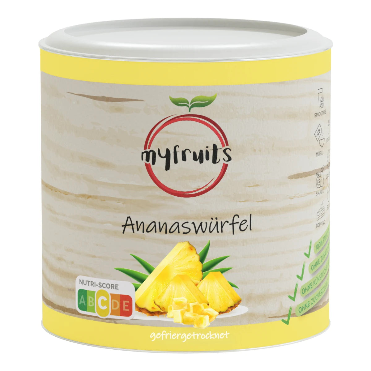 Ananaswürfel, gefriergetrocknet Ananaswürfel, gefriergetrocknet